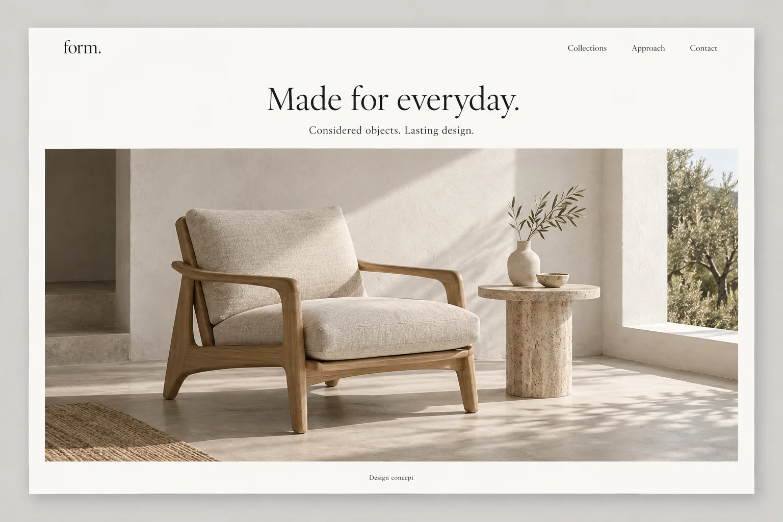Minimal furniture website design concept